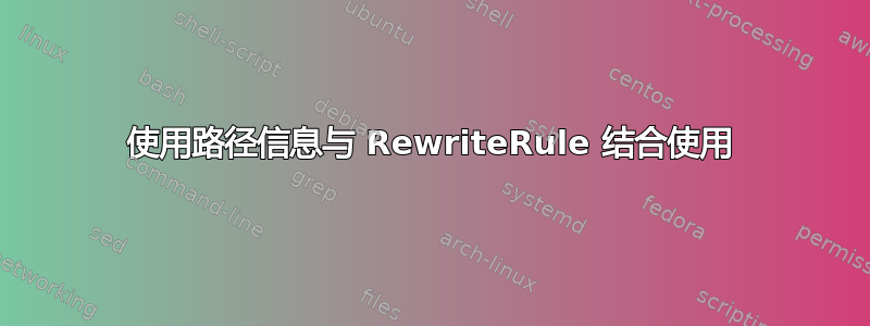 使用路径信息与 RewriteRule 结合使用