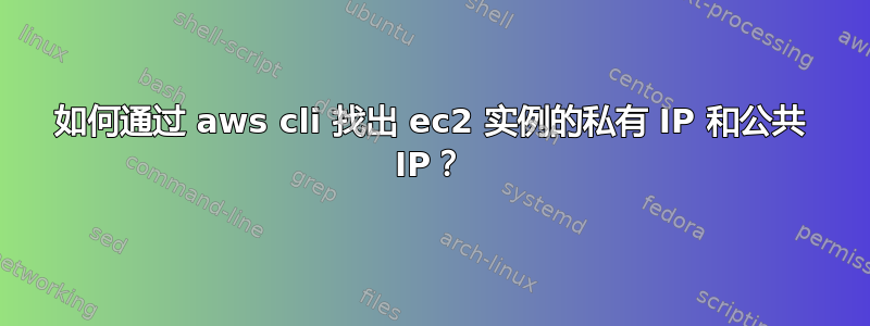 如何通过 aws cli 找出 ec2 实例的私有 IP 和公共 IP？