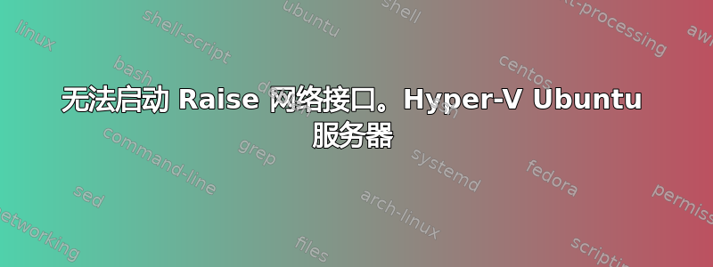 无法启动 Raise 网络接口。Hyper-V Ubuntu 服务器