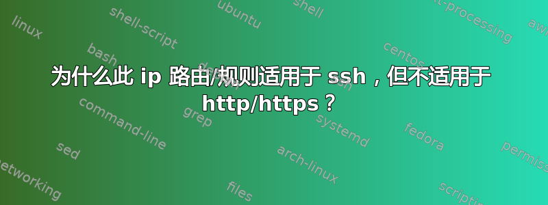 为什么此 ip 路由/规则适用于 ssh，但不适用于 http/https？