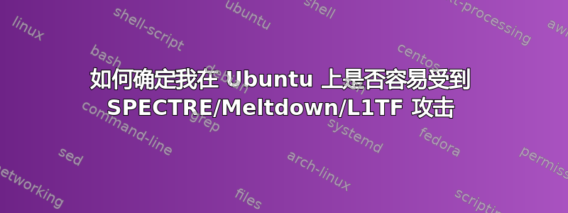 如何确定我在 Ubuntu 上是否容易受到 SPECTRE/Meltdown/L1TF 攻击