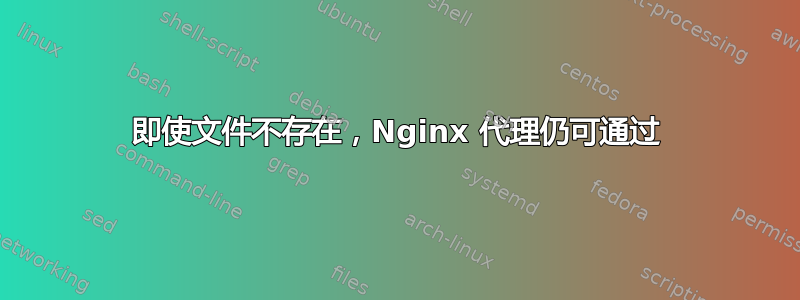 即使文件不存在，Nginx 代理仍可通过