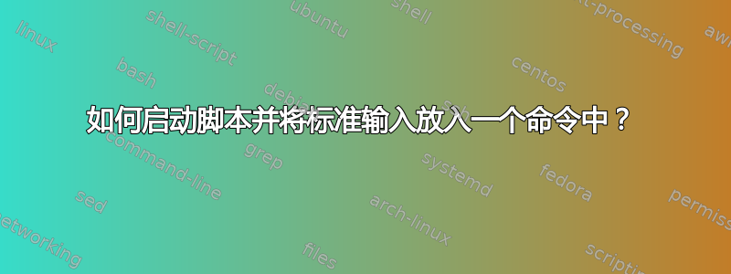 如何启动脚本并将标准输入放入一个命令中？