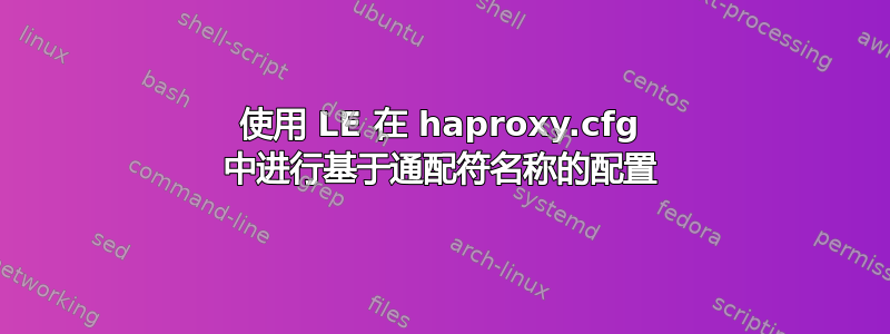 使用 LE 在 haproxy.cfg 中进行基于通配符名称的配置