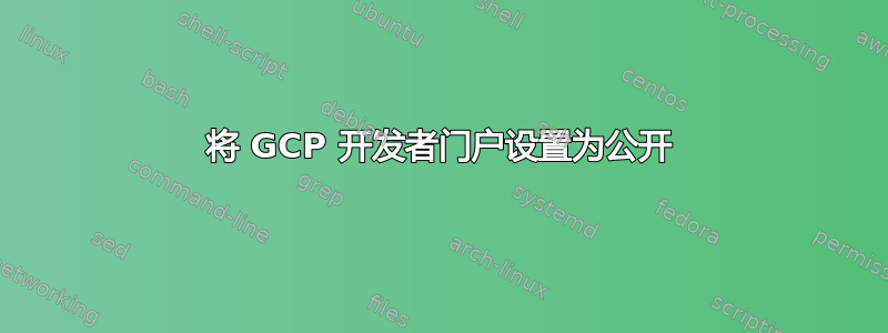 将 GCP 开发者门户设置为公开