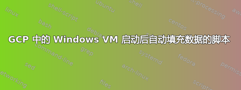 GCP 中的 Windows VM 启动后自动填充数据的脚本