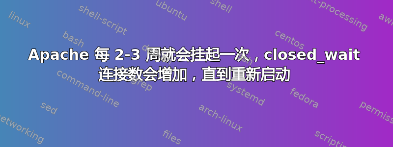 Apache 每 2-3 周就会挂起一次，closed_wait 连接数会增加，直到重新启动