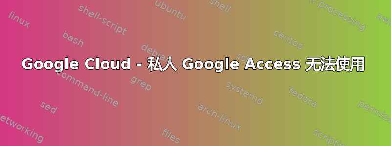 Google Cloud - 私人 Google Access 无法使用