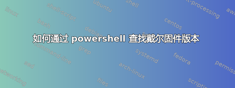 如何通过 powershell 查找戴尔固件版本