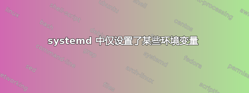 systemd 中仅设置了某些环境变量