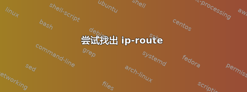 尝试找出 ip-route