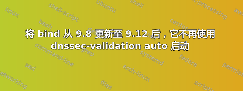 将 bind 从 9.8 更新至 9.12 后，它不再使用 dnssec-validation auto 启动