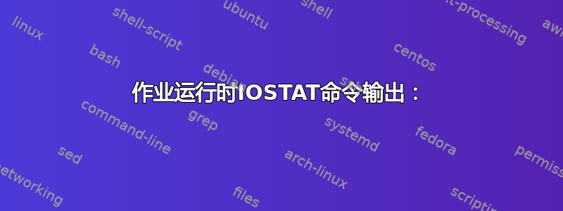 作业运行时IOSTAT命令输出：