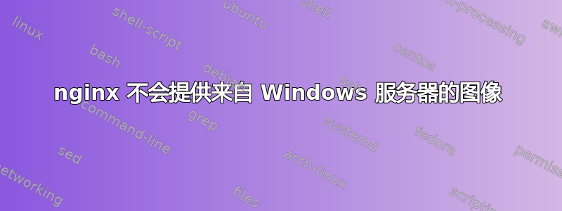 nginx 不会提供来自 Windows 服务器的图像