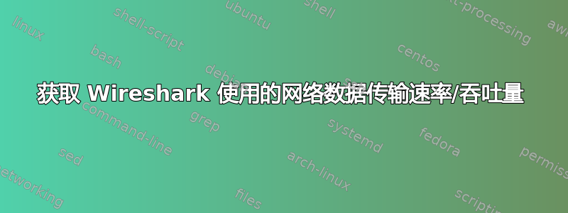 获取 Wireshark 使用的网络数据传输速率/吞吐量