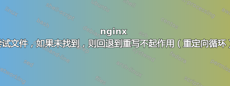 nginx 尝试文件，如果未找到，则回退到重写不起作用（重定向循环）