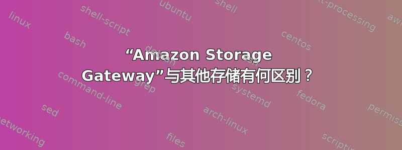 “Amazon Storage Gateway”与其他存储有何区别？