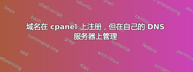 域名在 cpanel 上注册，但在自己的 DNS 服务器上管理