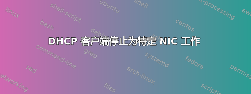 DHCP 客户端停止为特定 NIC 工作