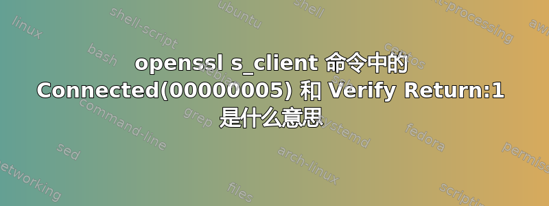 openssl s_client 命令中的 Connected(00000005) 和 Verify Return:1 是什么意思