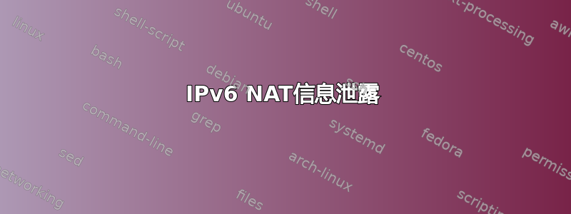 IPv6 NAT信息泄露