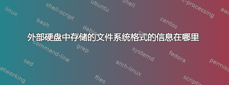 外部硬盘中存储的文件系统格式的信息在哪里