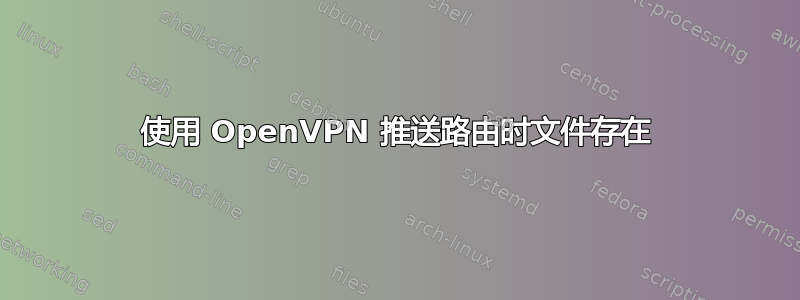 使用 OpenVPN 推送路由时文件存在