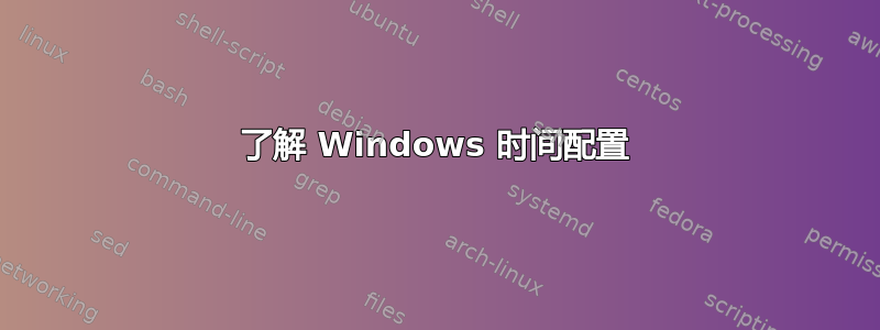 了解 Windows 时间配置