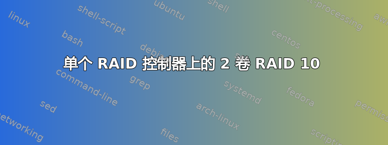 单个 RAID 控制器上的 2 卷 RAID 10