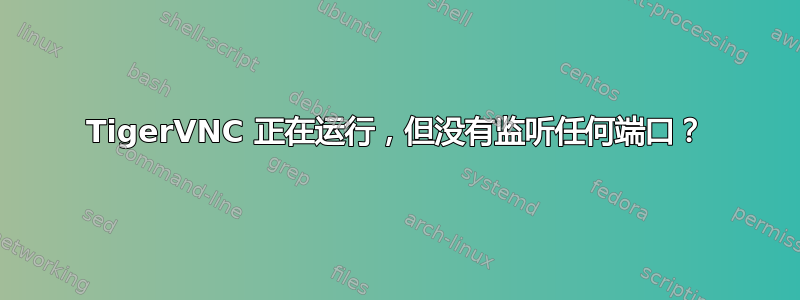 TigerVNC 正在运行，但没有监听任何端口？