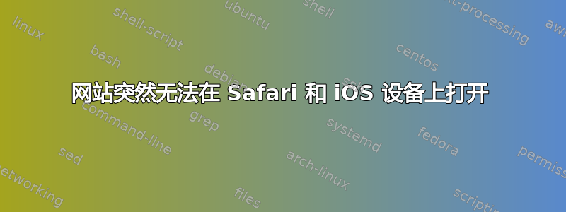 网站突然无法在 Safari 和 iOS 设备上打开