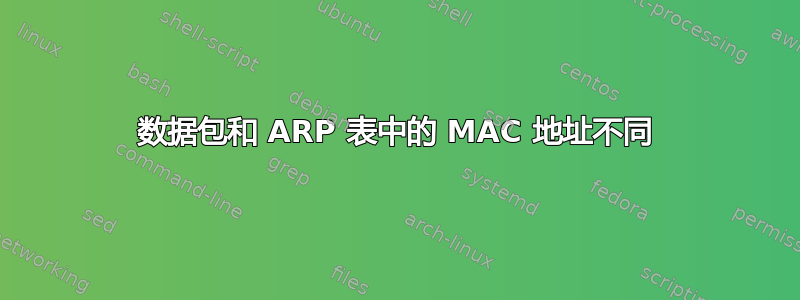 数据包和 ARP 表中的 MAC 地址不同