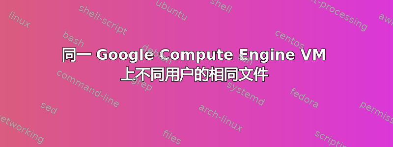 同一 Google Compute Engine VM 上不同用户的相同文件