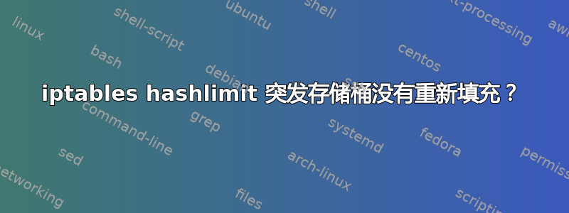 iptables hashlimit 突发存储桶没有重新填充？