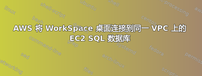 AWS 将 WorkSpace 桌面连接到同一 VPC 上的 EC2 SQL 数据库