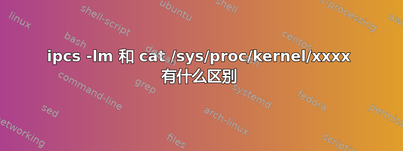 ipcs -lm 和 cat /sys/proc/kernel/xxxx 有什么区别