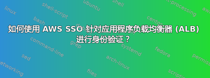 如何使用 AWS SSO 针对应用程序负载均衡器 (ALB) 进行身份验证？