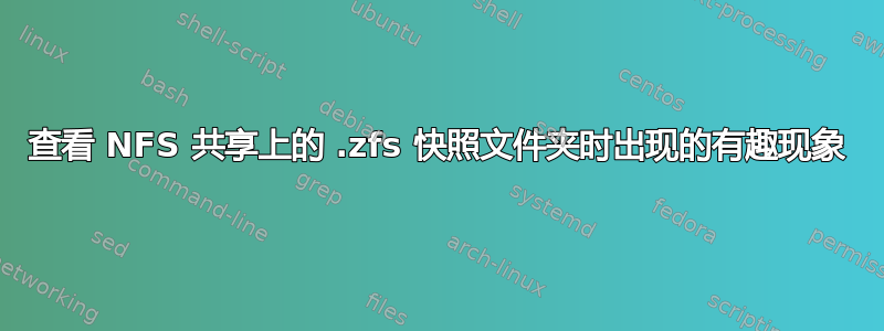 查看 NFS 共享上的 .zfs 快照文件夹时出现的有趣现象