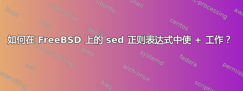 如何在 FreeBSD 上的 sed 正则表达式中使 + 工作？