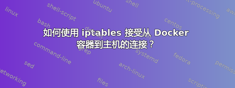 如何使用 iptables 接受从 Docker 容器到主机的连接？