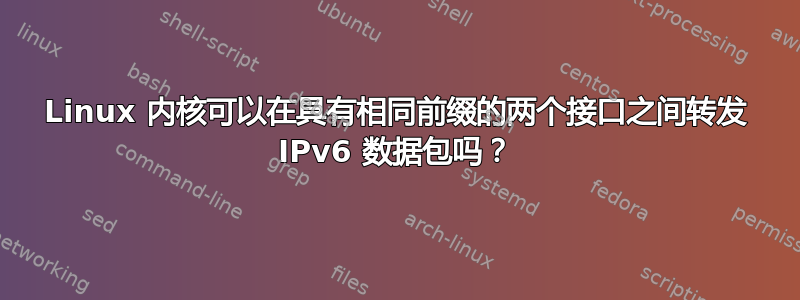 Linux 内核可以在具有相同前缀的两个接口之间转发 IPv6 数据包吗？