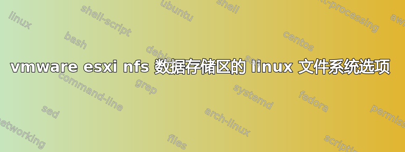 vmware esxi nfs 数据存储区的 linux 文件系统选项