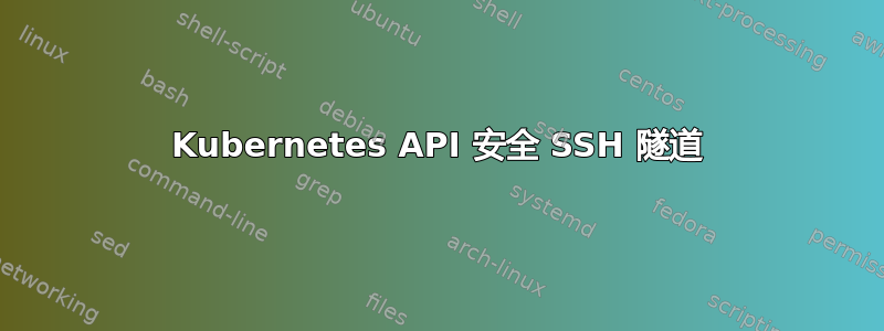 Kubernetes API 安全 SSH 隧道