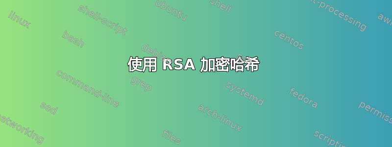 使用 RSA 加密哈希