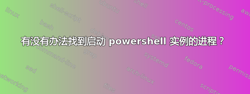 有没有办法找到启动 powershell 实例的进程？