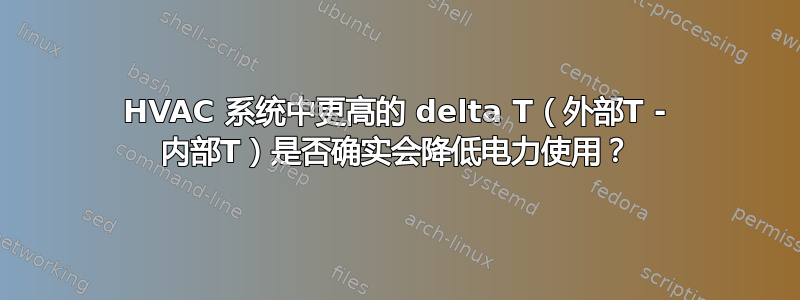 HVAC 系统中更高的 delta T（外部T - 内部T）是否确实会降低电力使用？