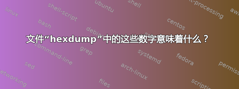 文件“hexdump”中的这些数字意味着什么？