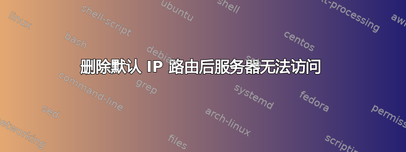 删除默认 IP 路由后服务器无法访问