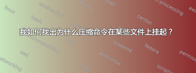 我如何找出为什么压缩命令在某些文件上挂起？