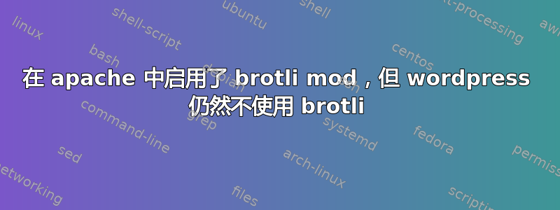 在 apache 中启用了 brotli mod，但 wordpress 仍然不使用 brotli